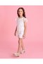 Girls White Textured Top And Short Casual Set - 6