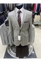 Wool-Cotton Combination Men's Suit (Jacket Checked. Pants Duz) - 3