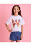 Girls White Printed T-Shirt