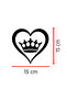 Crowned Heart Sticker - Minimal Heart Crown Car Sticker - Car Windshield Sticker 15X15Cm - 3