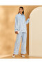 Women Blue Printed Wide Leg Casual Trouser - 5