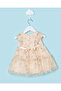 Infant Girls Beige Printed Dress - 4