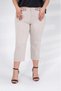Plus Size Pocket Capri Pants Beige - 4