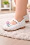 Girls' Ballet Flats with Elastic, Double Adhesive Details, Non-Slip, Lightweight Sole, Wedding, Kindergarten, Nursery, Daily Use Rcn3 - 4
