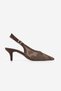 Women's Stiletto Pointed Toe Mesh Hand Knitted Embroidered Classic Heeled Shoes Berzen Brown Straw