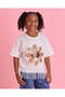 Girls White Floral Sequin T-Shirt