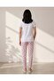 Women White And Pink Printed 2 Piece Pyjama Set - 3