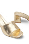 Alya Nina Women's Heeled Slippers 0012202 Gold Crinkled Patent Leather - 2