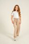 Front Pleated Soft Textured - Comfort Fabric Girls' Sweatpants
