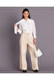 Girls Beige Wide Leg Pants - 6