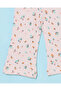 Infant Girls Pink Printed Pointelle Leggings - 3