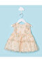 Infant Girls Beige Printed Dress