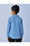 Boys Blue Denim Long Sleeve Shirt With White T-Shirt - 4