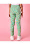 Girls Green Printed Leggings - 3