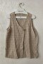 Beige V-Neck Sleeveless Embroidered Casual Cotton Woven Blouse 63 52 - 2