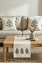 Punch Embroidered Tree Pattern Throw Pillow Runner Set 2 Square Pillows 1 Runner Boho Decorative Living Room Set - 5