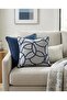 Throw Pillow Cover Embroidered Decorative – Modern Gray Navy Blue Throw Pillow Living Room - 6