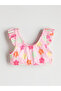 Pink Printed Baby Girl Swimsuit Set - 3
