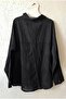 Black Shirt with Collar, Cuffed Sleeves, Buttoned Double Pockets, Embroidered Casual Cotton Woven Shirt 67 55 - 8