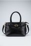 Women's Black Color Hand and Shoulder Bag with Belt Detail, Leather Look, Stylish Classic Bag - 3