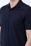 Men's Polo Collar Lily Embroidered 100% Cotton T-Shirt Navy Blue Claret Red - 26Y 2118 - 2