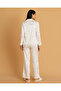 Women White Printed Satin Pyjama Set - 5