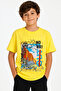 Boy's Embossed Printed Yellow T-Shirt Summer Cotton T-Shirt Casual Comfortable Fit - 2