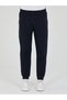 Navy Blue Men's Sweatpants with Zipper Pockets, Slim Fit, Ribbed Cuffs, Sports Sweatpants - 3