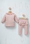 Baby Girl Ribbed Hospital Discharge Set - 5 Piece Lace Detailed Powder-Boxed Set - 7