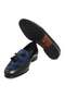 Black Navy Blue Color Laceless Genuine Leather Suede Men's Shoes - 3