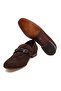 Brown Laceless Genuine Leather Crapon Men's Shoes - 3