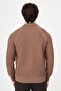 Patterned Slim Fit Zippered Shirt Collar Cotton Men's Knitwear Jacket Milk Coffee - 11243.25K - 5