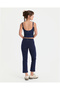 Indigo Navy Blue Organic Cotton Regular Waist 7/8 Midi Capri Leggings - 2