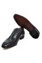 Black Color Laceless Genuine Leather Men's Shoes - 3