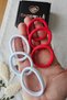 25-Piece Durable Soft Red and White Rubber Hair Clips 4.5cm- April 23 October 29 Concept Festival Hair Clips - 5