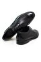 Black Color Lace-Up Genuine Leather Leather Sole Men's Shoes - 2