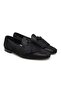 Black Color Laceless Genuine Leather Men's Shoes