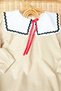 Girl's Cotton Bow Detailed Long Sleeve Striped Dress - 4