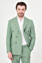 Straight Slim Fit Wide Collar Double Breasted Men's Suit Green - 45469.26Y - 4