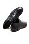 Black Color Lace-Up Genuine Leather Men's Shoes - 2