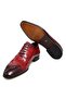 Red Color Lace-Up Genuine Leather Men's Shoes - 3