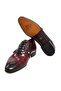 Burgundy Color Lace-Up Genuine Leather Men's Shoes - 3