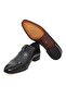 Black Color Laceless Genuine Leather Leather Sole Men's Shoes - 3