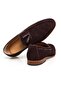 Brown Laceless Genuine Leather Suede Leather Sole Men's Shoes - 2