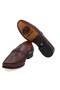 Brown Laceless Genuine Leather Men's Shoes - 3