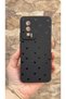 Poco F5 Pro Compatible Mini Black Heart Patterned Silicone Shock Absorbing Classic Protected Rubber Case - 2