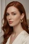 Luna Series Women's Gold Color Multi-Coiled Hoop Earrings - Textured Italian Model Earrings - 3