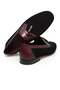 Black Color Laceless Genuine Leather Leather Sole Men's Shoes - 2