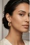 Luna Series Women's Gold Color Multi-Coiled Hoop Earrings - Textured Italian Model Earrings - 5