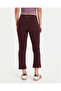 Chestnut Burgundy Organic Cotton Regular Waist 7/8 Midi Capri Leggings - 4